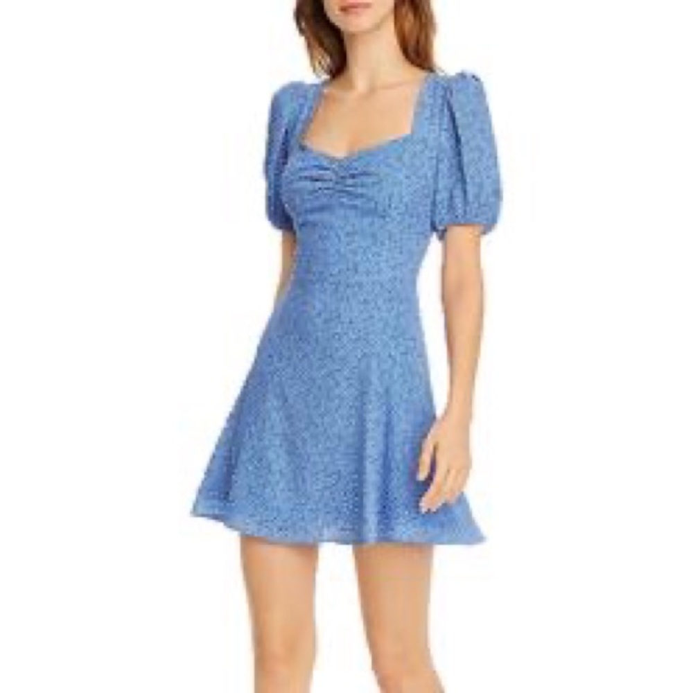 French connection Blue Smocked Floral Dress
